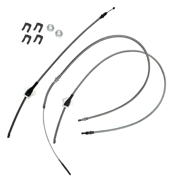 1976-77 Jeep CJ7, Complete Parking Brake Cable Kit, OE Steel
