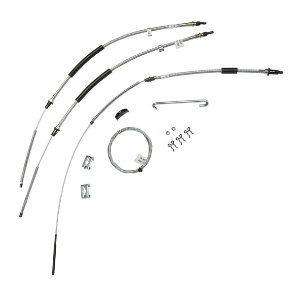 1965-66 Chevrolet Impala All Except T-400 Trans Complete Brake Cable Kit OE Steel