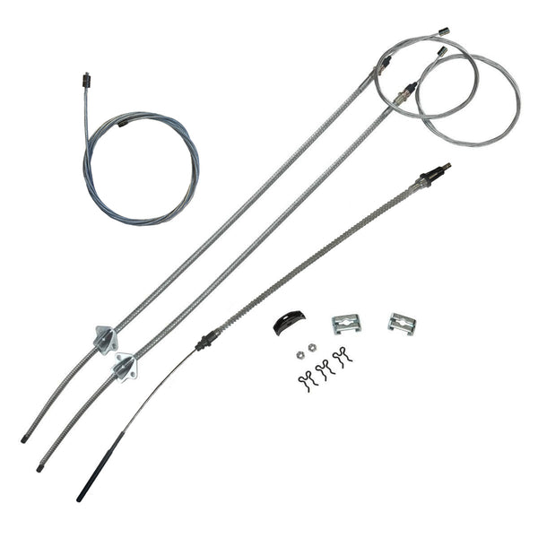 1963-64 Pontiac Bonneville Complete Parking Brake Cable Kit, OE Steel