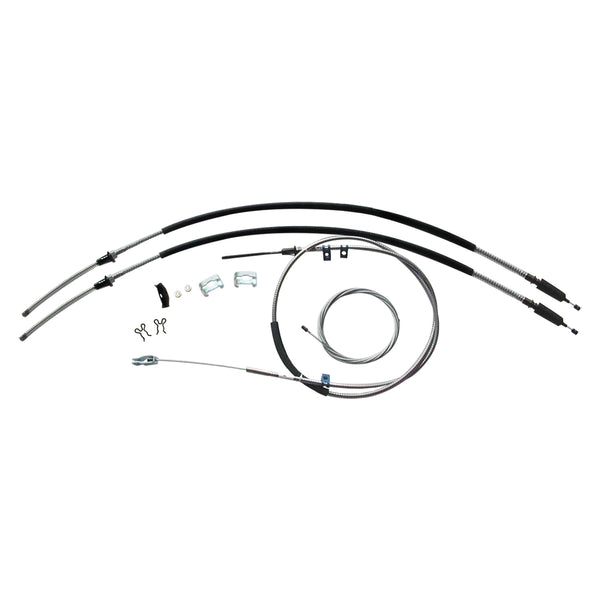 1966-68 Chevrolet GMC Truck Manual Power Glide T350 Long Bed Complete Parking Brake Cable Kit, OE Steel
