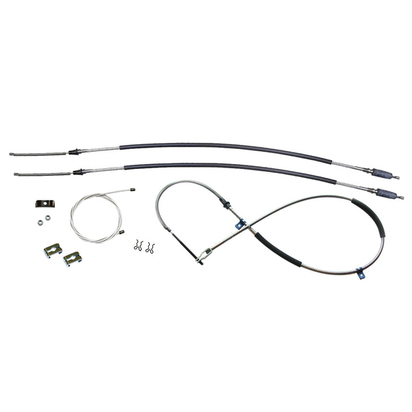GM Truck Brake Cables 1967-68 Chevy/GMC Truck 1/2 ton, 4wd, Shortbed Complete Parking Brake Cable Kit, OE Steel