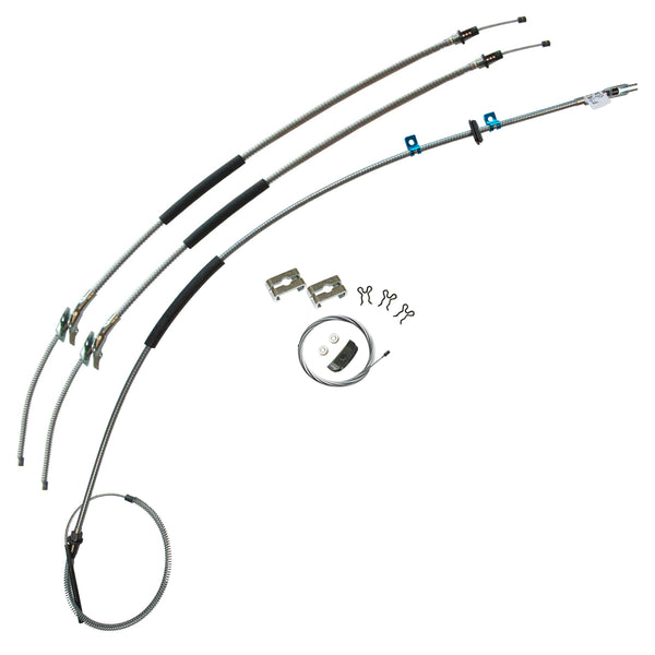 1969-72 Chevrolet GMC Truck 1/2 ton, 2wd, T350, Short Bed, Leaf Rear, Complete Parking Brake Cable Kit, OE Steel