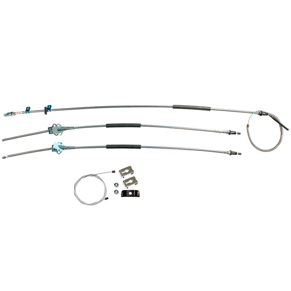 1967-72 Chevrolet GMC Truck 1/2 ton, 2wd, T400, Short bed, Leaf Rear, Complete Parking Brake Cable Kit, OE Steel
