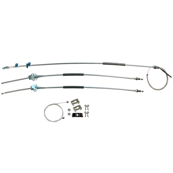 GM Truck Brake Cables 1969-72 Chevy/GMC Truck 1/2 ton, 2wd, T-400, Longbed, Leaf Rear Only, Complete Parking Brake Cable Kit, OE Steel