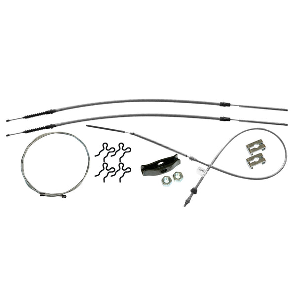 GM Truck Brake Cables 1973-84 Chevy/GMC Truck 4wd, 1/2 ton, Longbed Complete Parking Brake Cable Kit, OE Steel