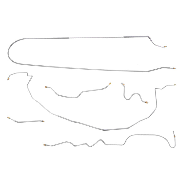 1963-65 Buick Riviera Power Drum Complete Brake Line Kit 6pc, OE Steel