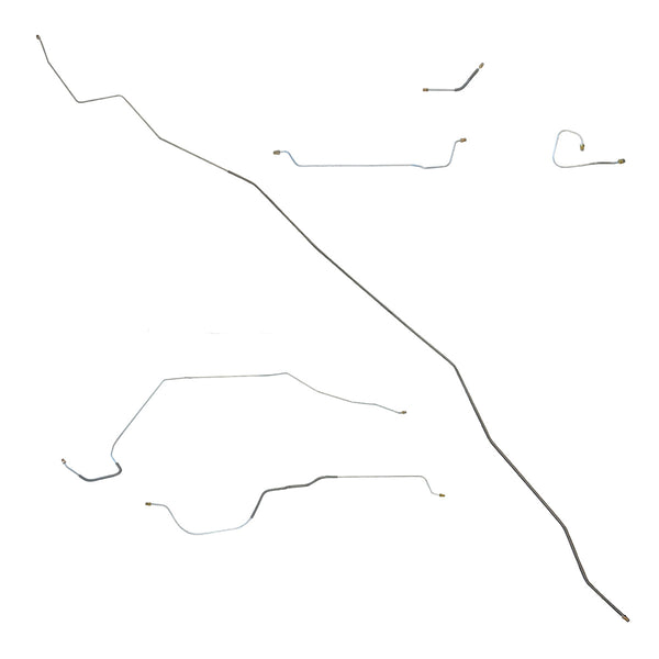 1966 Buick Riviera Power Drum Complete Brake Line Kit 6pc, OE Steel