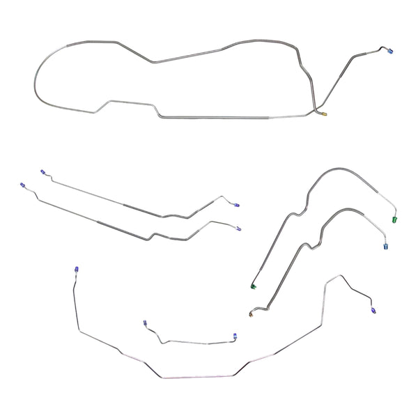 1971-76 Buick Riviera Power Disc Complete Brake Line Kit 7pc, OE Steel