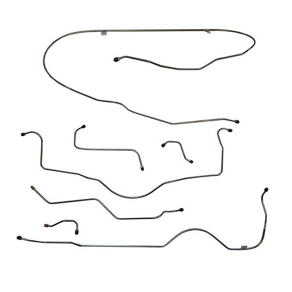 1954 Cadillac Series 62 129" WB Complete Power Brake Line Kit 6pc, OE Steel