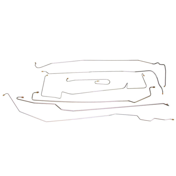 1956 Cadillac Series 60 133" WB Power Drum Complete Brake Line Kit 6pc, OE Steel