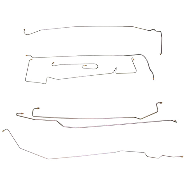 1956 Cadillac Series 60 133" WB Manual Drum Complete Brake Line Kit 6pc, OE Steel