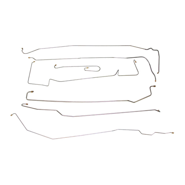 1958 Cadillac Series 62 129.5" WB Complete Power Brake Line Kit 6pc, OE Steel