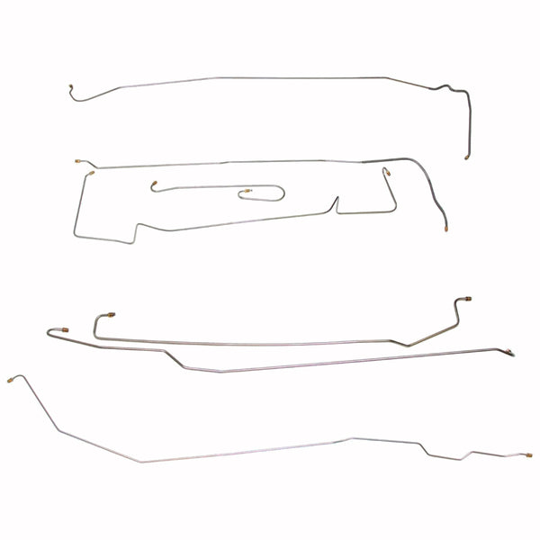 1958 Cadillac Series 60 133" WB Manual Brake Line Kit 7pc, OE Steel