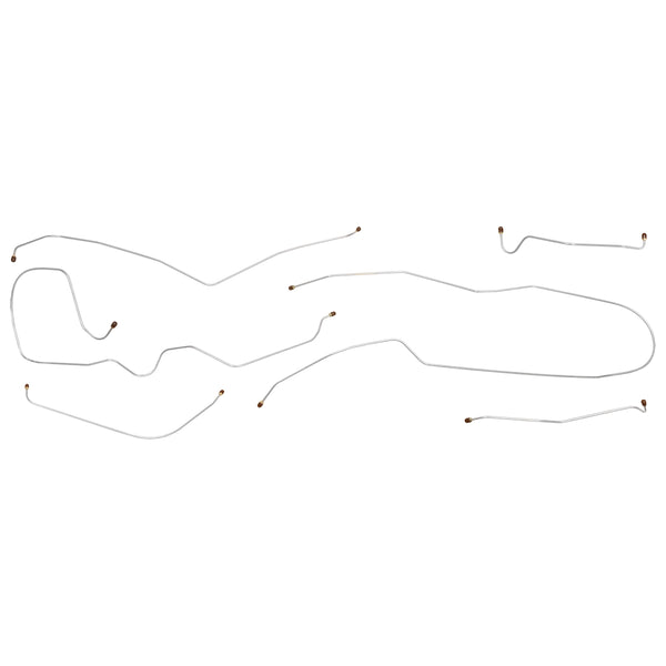 1960-61 Cadillac de Ville Eldorado 129.5" WB Power Drum Complete Brake Line Kit 6pc, OE Steel