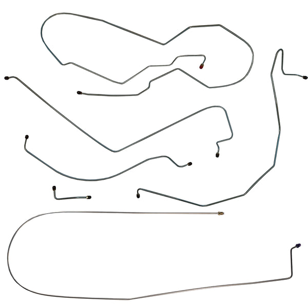 1963 Cadillac de Ville Eldorado 129.5" WB Complete Power Brake Line Kit 6pc, OE Steel