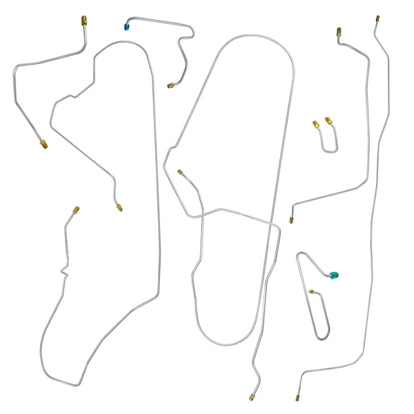 1967-70 Cadillac Eldorado 120" WB Power Disc Brake Line Kit 8pc, OE Steel