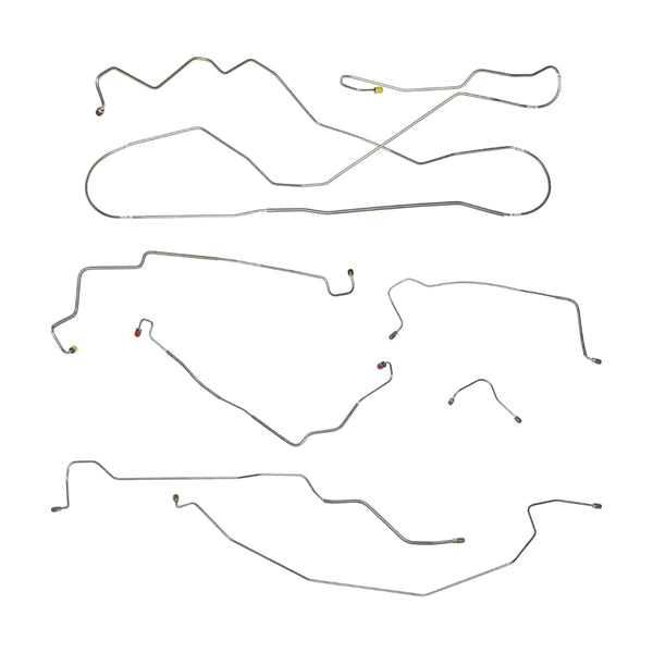 1971-76 Cadillac de Ville Power Disc Brake Line Kit 7pc, OE Steel