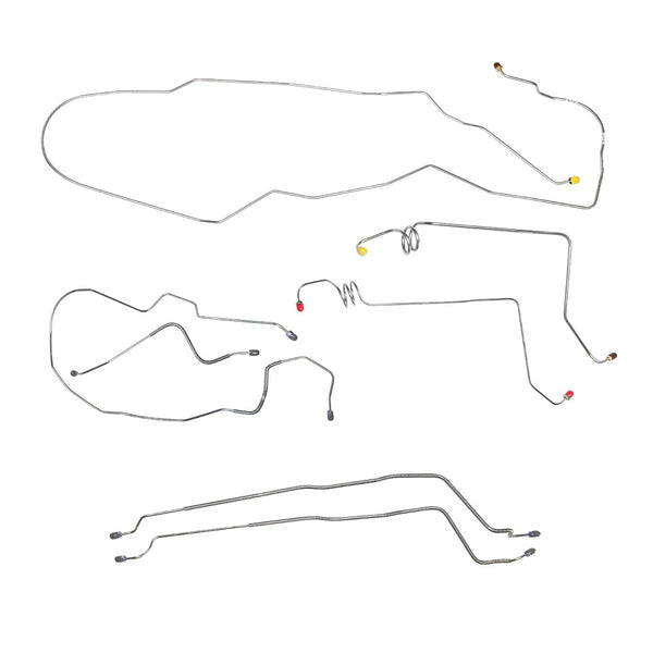 1977-85 Cadillac de Ville Power Rear Drum Power Brake Line Kit 7pc, OE Steel