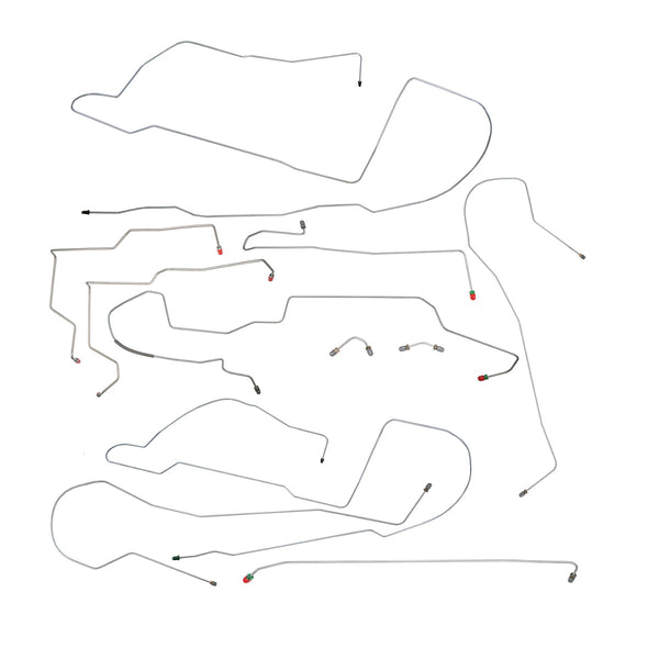 1992-00 Cadillac Eldorado w/ ABS Four-Wheel Disc Complete Brake Line Kit 11pc, OE Steel