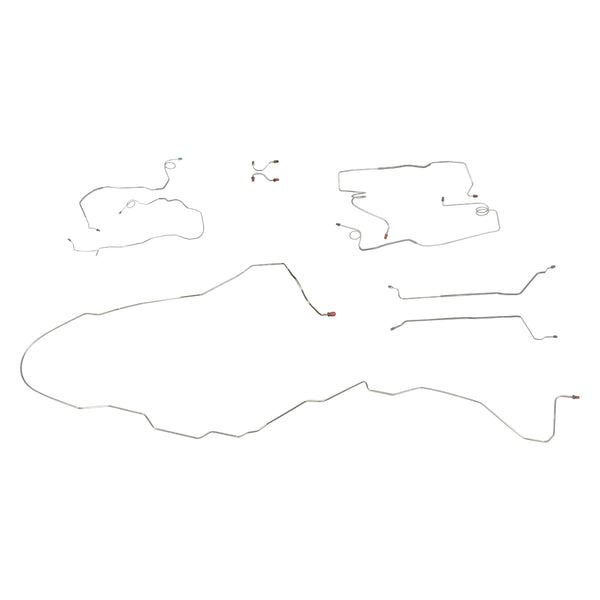 1993-94 Cadillac Fleetwood Sedan Front Disc/Rear Drum Complete Brake Line Kit 9pc, OE Steel
