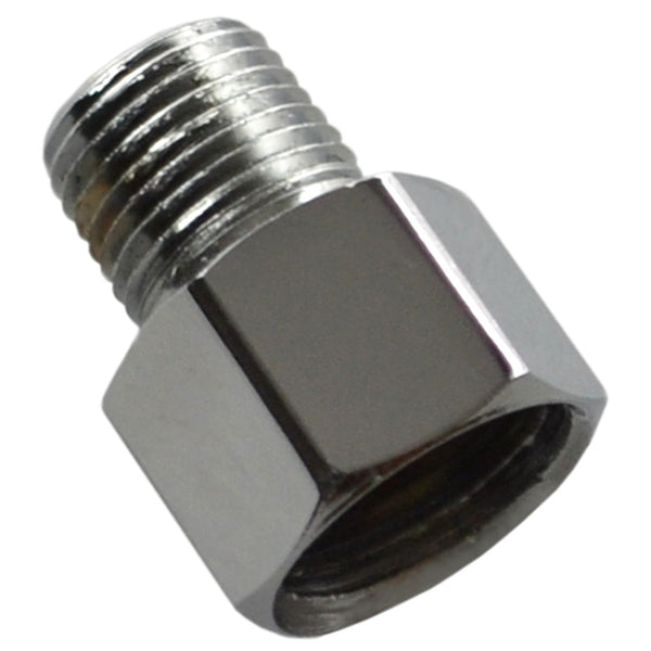 Chrome Brass Line Adapter, Male 1/8" Pipe, Female 1/2"-20 Invered Flare