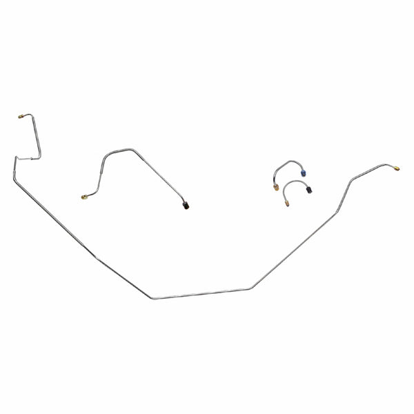 1967 Chevrolet Camaro Manual Drum Front Brake Line Kit 4pc, OE Steel