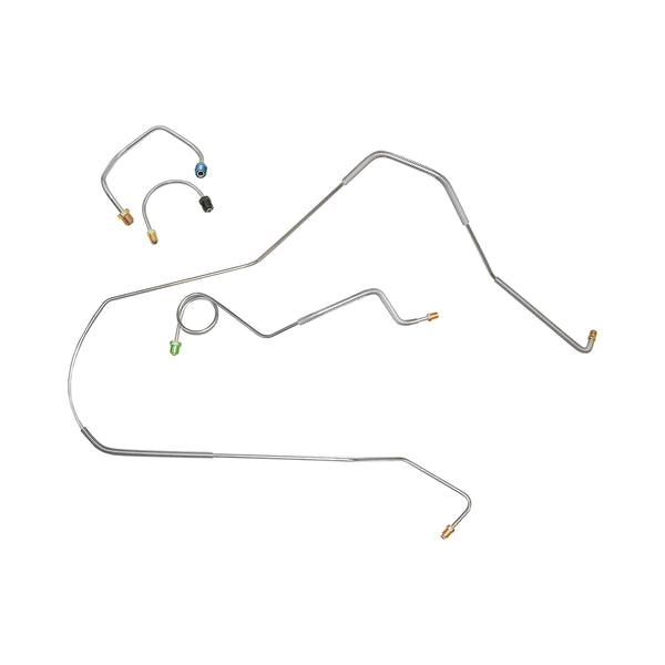 1967 Chevrolet Camaro Power Drum Front Brake Line Kit 4pc, OE Steel