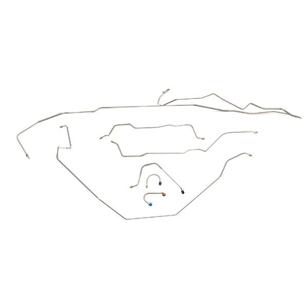 1968 Chevrolet Camaro Manual Drum Brake Line Kit 1pc Front To Rear Line 7pc, OE Steel