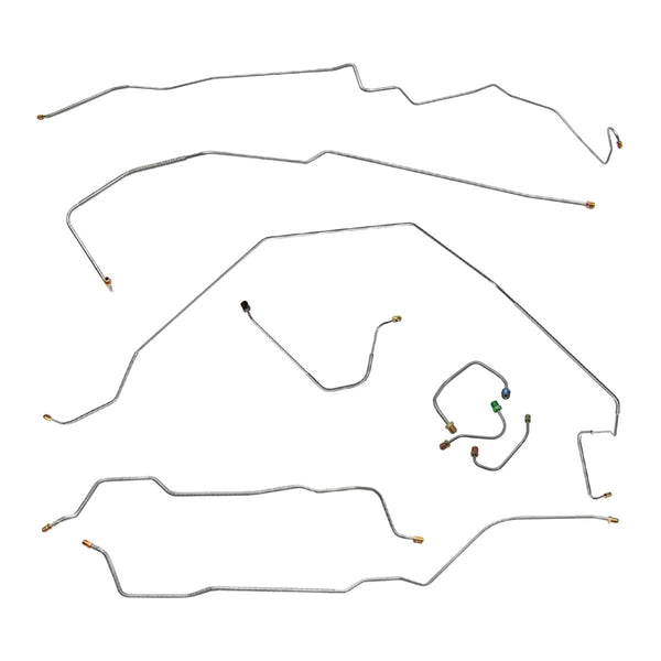 1968 Chevrolet Camaro w/Two-Piece F to R Manual Disc Brake Line Kit 9pc, OE Steel