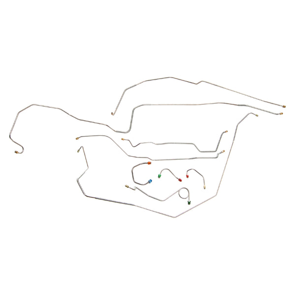 1968 Chevrolet Camaro Power Disc Brake Line Kit 2pc Front To Rear Line 9pc, OE Steel