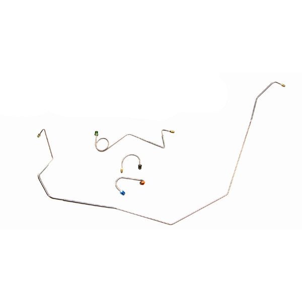 1968 Chevrolet Camaro Power Drum Front Brake Line Kit 4pc, OE Steel
