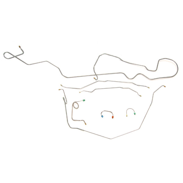 1969 Chevrolet Camaro Manual Drum Brake Line Kit 1pc Front To Rear Line 7pc, OE Steel