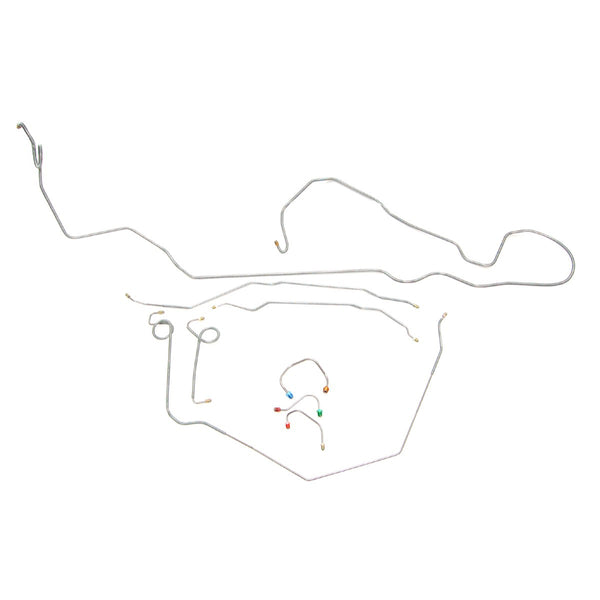 1969 Chevrolet Camaro Power Disc Brake Line Kit 1pc Front To Rear Line 8pc, OE Steel