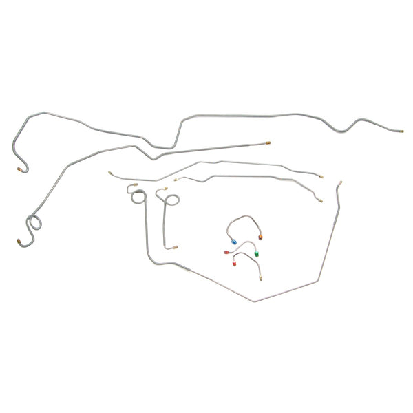 1969 Chevrolet Camaro Power Disc Brake Line Kit 2pc Front To Rear Line 9pc, OE Steel