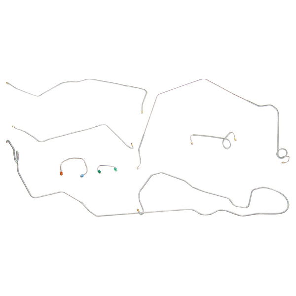 1969 Chevrolet Camaro w/RPO JL8 Four-Wheel Power Disc & Two Piece F to R Complete Brake Line Kit 8pc, OE Steel