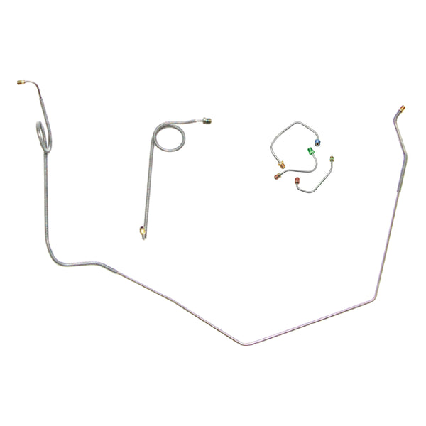 1969 Chevrolet Camaro Manual Disc Front Brake Line Kit 5pc, OE Steel
