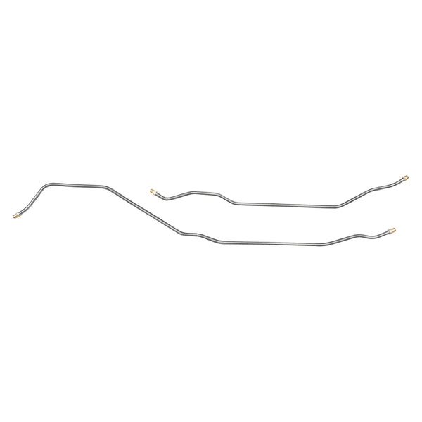 1970-75 Chevrolet Pontiac Camaro Firebird w/Multi-Leaf Rear 3/16" Rear Drum Axle Brake Lines 2pc, OE Steel