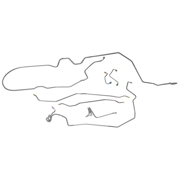 1971-73 Chevrolet Camaro Power Disc Complete Brake Line Kit 7pc, OE Steel