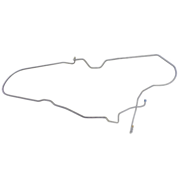 1971-73 Chevrolet Pontiac Camaro Firebird 1/4" Power Disc F to R Brake Line 1pc, OE Steel