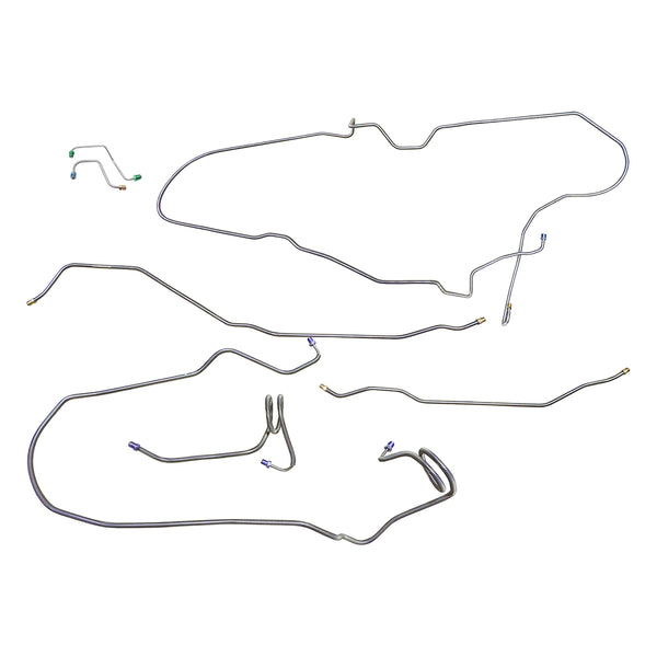 1974-75 Chevrolet Camaro Z/28 (Only) Power Disc Brake Line Kit 7pc, OE Steel