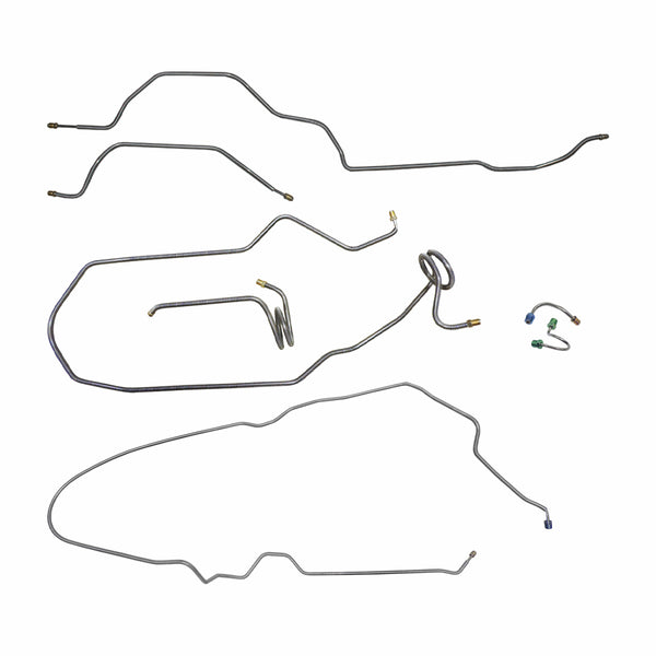 1978-80 Chevrolet Camaro Manual Disc Full Brake Line Kit 7pc, OE Steel