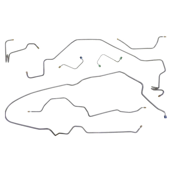 1981 Chevrolet Camaro w/o Sway Bar Power Disc Brake Line Kit 7pc, OE Steel