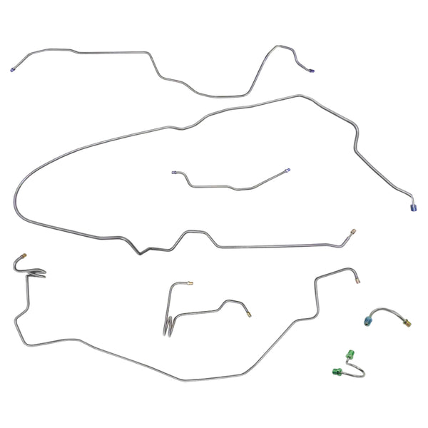 1981 Chevrolet Camaro Z-28 (Only) Manual Disc Brake Line Kit 7pc, OE Steel