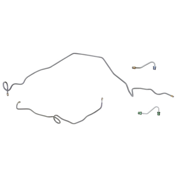 1982-83 Chevrolet Camaro Power Disc Front Brake Line Kit w/Standard Fittings 4pc, OE Steel