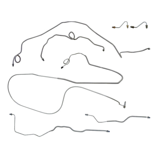 1989 Chevrolet Camaro Metric Fittings Four-Wheel Disc Brake Line Kit 7pc, OE Steel