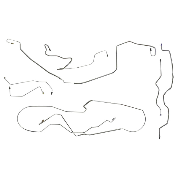 1993-97 Chevrolet Pontiac Camaro Firebird LT1 AT w/o Traction Control Four-Wheel Disc Brake Line Kit 7pc, OE Steel