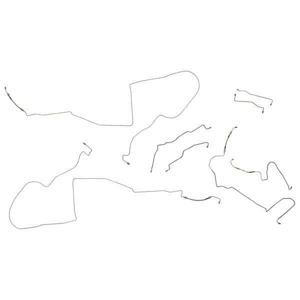 1998-02 Chevrolet Camaro Four-Wheel Disc w/ABS, Traction Control, and Flex, Complete Brake Line Kit 14pc, OE Steel