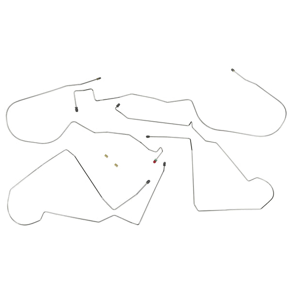 1998-02 Chevrolet Pontiac Camaro Firebird TA Four Wheel Disc ABS and Traction Control 3/16" F to R Brake Lines (w/o Flex) 4pc, OE Steel