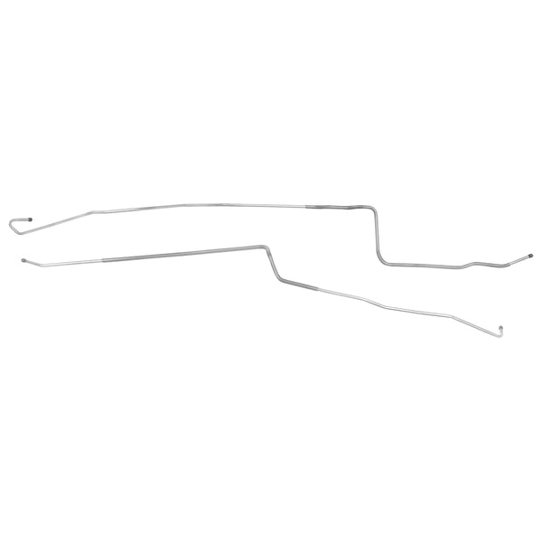 1970-71 Chevrolet Camaro V8 (PS Routing w/Spring Guard) Tank to Pump 3/8" Fuel Lines 2pc, OE Steel