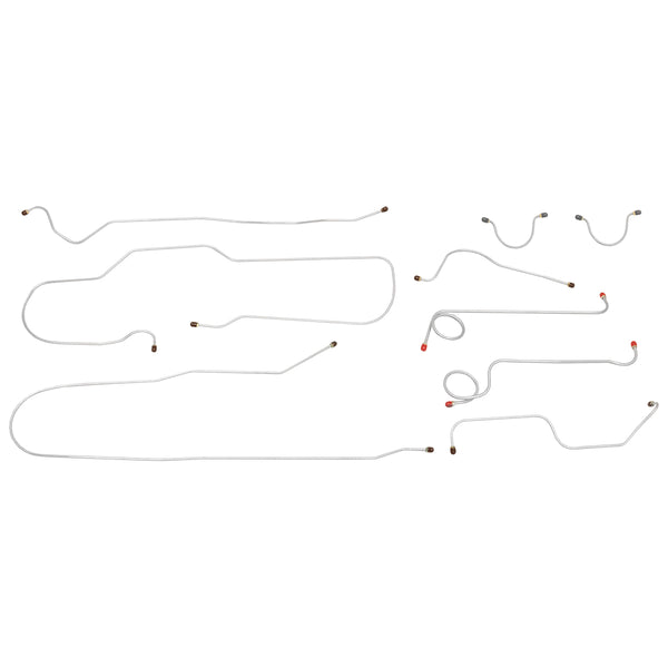 1948 Dodge B1-C 3/4-Ton Complete Brake Line Kit (w/ Wheel Lines) 9pc, OE Steel